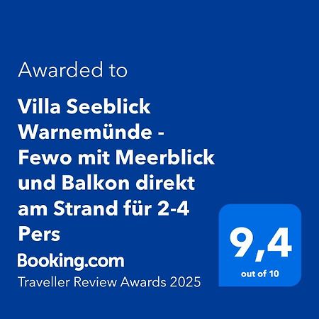 Villa Seeblick Warnemuende - Fewo Mit Meerblick Und Balkon Direkt Am Strand Fuer 2-4 Pers Rostock Exterior photo